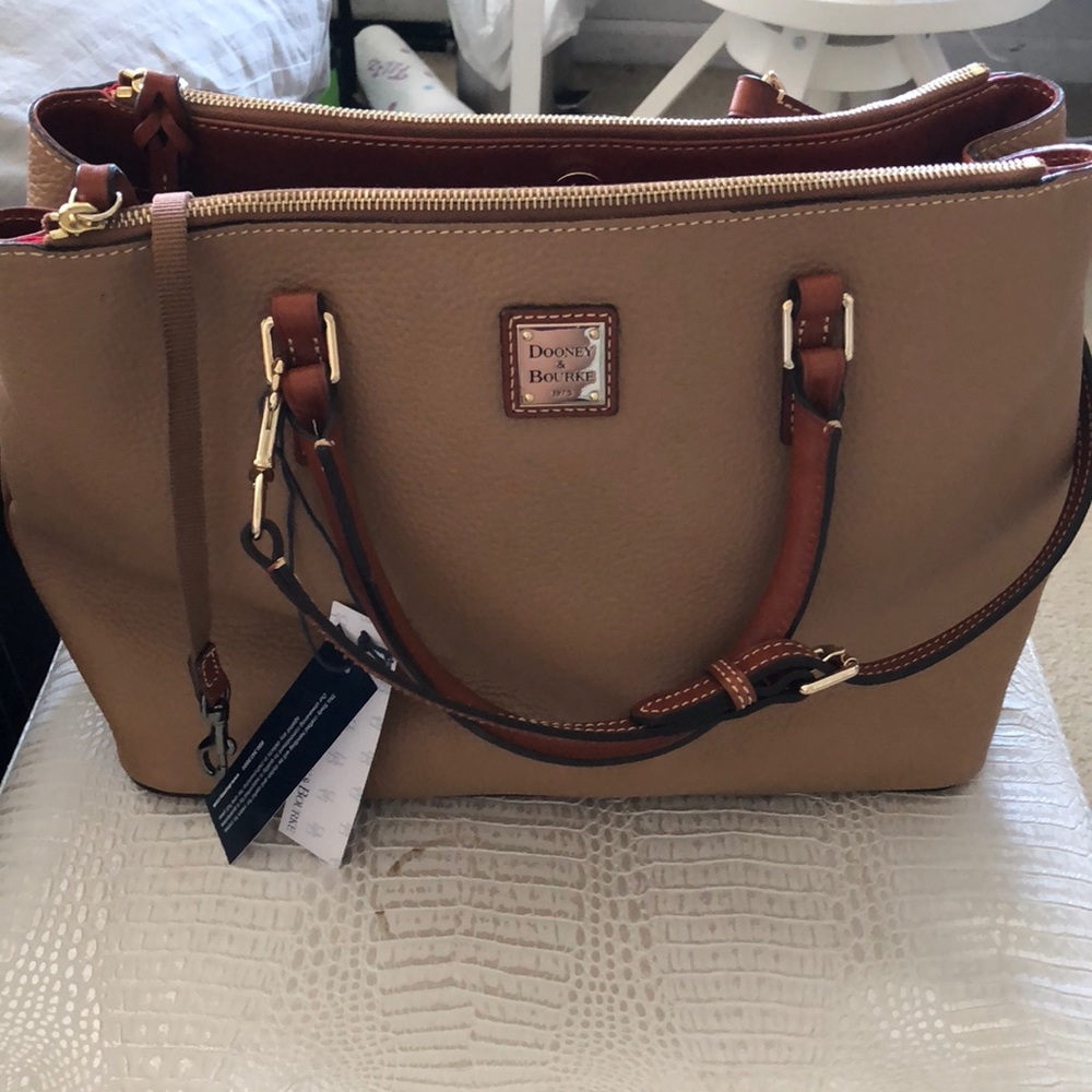 Dooney and Bourke Tan NTW Willa Zip Satchel